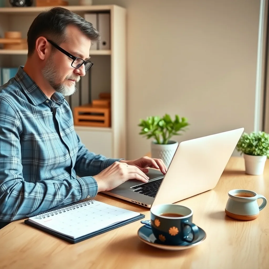 Landlord reviewing monthly rent payments on a laptop