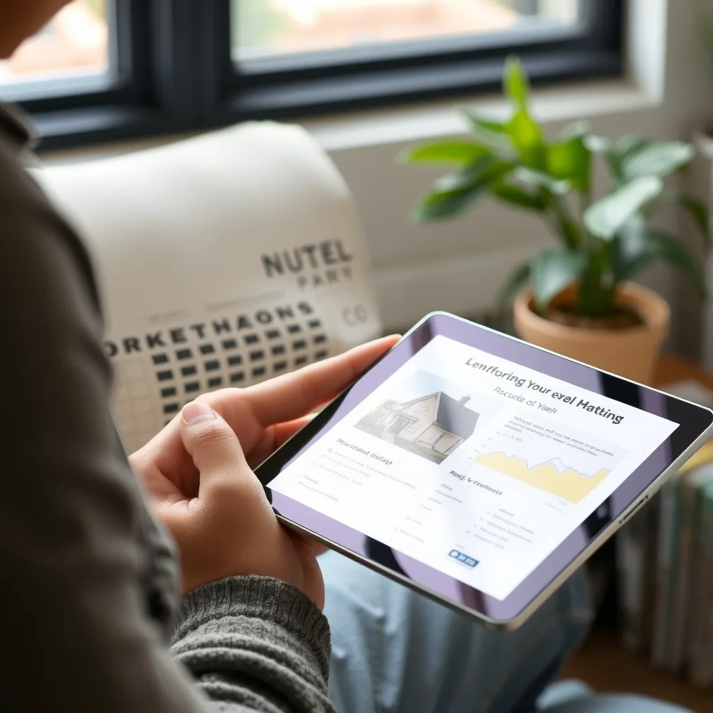 Propietario revisando información de una propiedad en una tableta