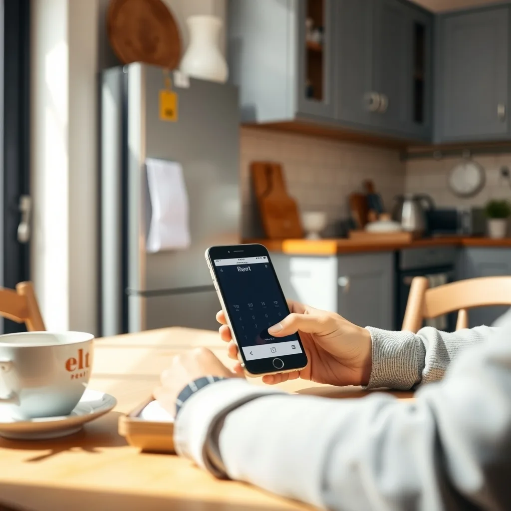 Tenant paying rent online from a smartphone